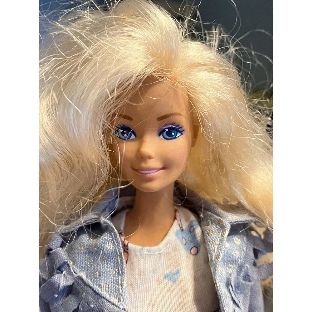Barbie Doll Feeling Fun Jeans Look Shirt, Jacket, Skirt, Boot Toppers Denim Lace